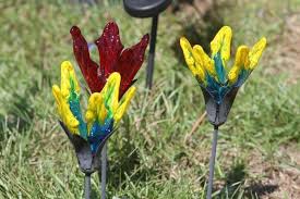 Garden Art Includes Colorful Pots