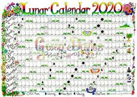 Details About 2020 Lunar Moon Calendar A4 Pagan Wicca Wall Chart Planner Poster Year Goddess