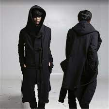Black Cloak Hooded Punk Outwear Men