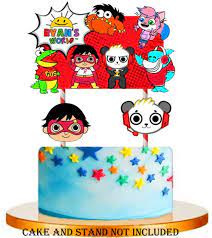 Download birthday cake stock photos. Amazon Com Party Co 5pc Ryan Ryans World Xl Cake Toppers Decoration Theme Birthday A2 Furniture Decor