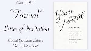 formal letter of invitation cl xi