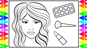 makeup drawing and coloring page