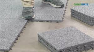 modular carpet tiles over concrete
