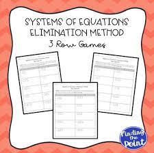 Equations Elimination Method Row