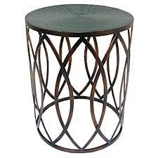 copper round metal side table small