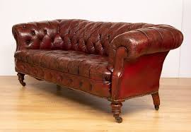 Victorian Slim Leather Chesterfield Sofa