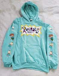 New Rugrats Hoodie Small S Mint Aqua Green Sweatshirt Nickelodeon Hoodie |  eBay