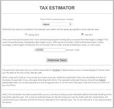 Tax Estimator For International Students Bennington College
