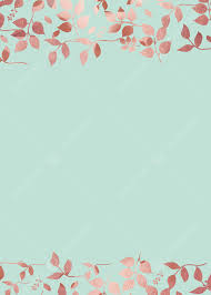mint green rose gold leaf background