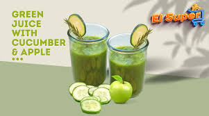 green juice with cuber and apple