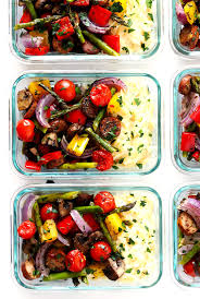italian sausage and veggie bowls meal