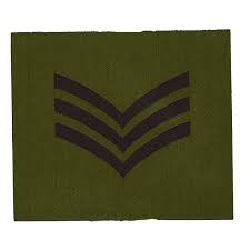 3 Bar Chevron Sergeant Rank Patch British Army Badge