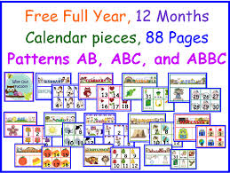 Free Full Year Of Calendar Numbers And Headers Preschool