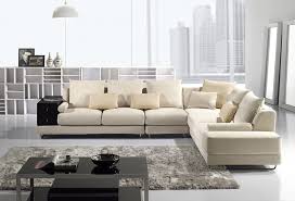 Modern Cream Fabric Sectional Sofa
