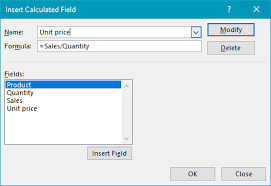 pivot table calculated field exle