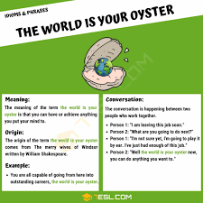 the world is your oyster definition