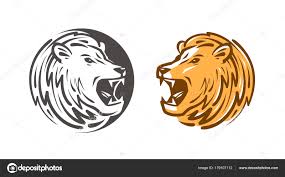 lion rugit logo ou étiquette