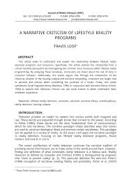 pdf a narrative criticism of lifestyle reality programs pdf a narrative criticism of lifestyle reality programs