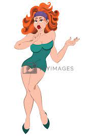 cartoon with big lips and red hair