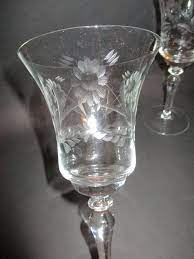 Crystal Glassware Etched Wine Glasses