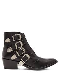 Buckle Leather Ankle Boots Toga Matchesfashion Uk