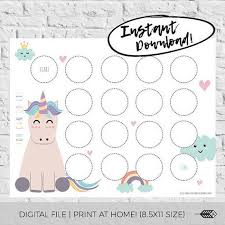Reward Chart Printable Unicorn Incentive Chart Digital