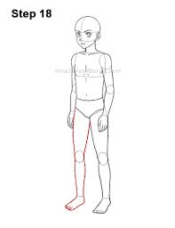 how to draw a manga boy body 3 4 view