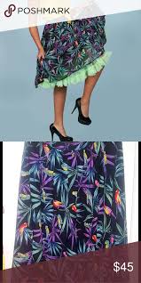 Tatyana Bettie Page Vintage Tropical Plus Skirt Nwt
