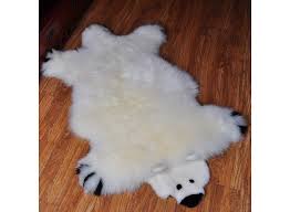 real sheepskin rug polar bear 75x140cm