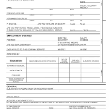 Blank Job Application Form Samples Download Free Forms