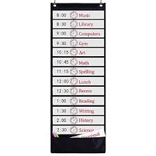 Godery Daily Schedule Pocket Chart 13 1 Pocket Scheduling Pocket Chart 18 Dry Eraser Cards Educational Charts For Classroom Office Home Preschool