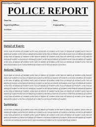 How To Write A Police Report Template