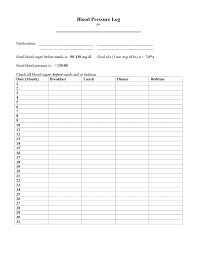 Blood Pressure Log Tracking Form Free Download Diary Sheet