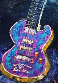 Original Guitar Oil Painting Al