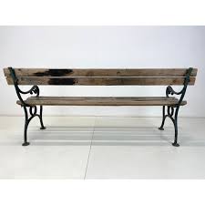 Mid Century Cast Iron And Wood Solid Bench