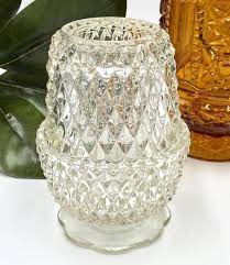 Clear Fairy Lamp Indiana Glass Diamond