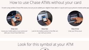 You could visit an atm, just to find out you didn't even hold your card with you; Chase Cardless Apple Pay Support Now Live At Nearly 16 000 Atms Nationwide 9to5mac