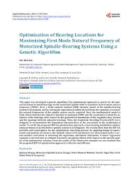 Pdf Optimization Of Bearing Locations For Maximizing First