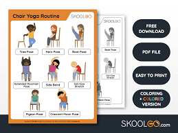 chair yoga routine free worksheet for