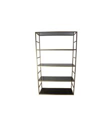 Etagere 5 Black And Gold Smoked Glass