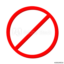 Prohibition No Symbol Red Round Stop Warning Sign Template