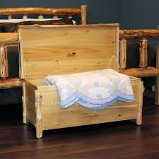 rustic cedar log blanket toy chest