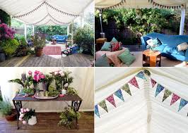 vine marquee party in small garden
