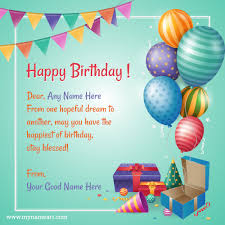 Our collection of happy birthday pictures can be a source of inspiration for your own wishes and an affectionate introduction to a friend's special day. Birthday Wishes Card With Name Card Design Template