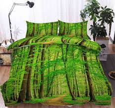 Emerald Green Tree 3d Printing Duvet