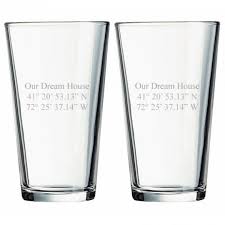 Personalized Coordinates Pint Glasses