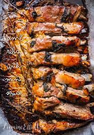 lamb ribs with mint sauce