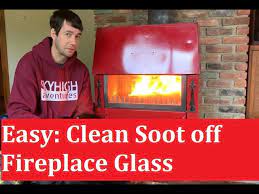 easy clean soot off fireplace glass