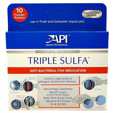 Api Pro Series Triple Sulfa Anti Bacterial Fish Medication Powder 10 Pack