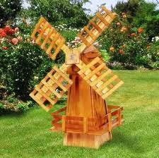 Amish Handcrafted Wooden Windmill Small
